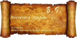 Bernhard Ibolya névjegykártya